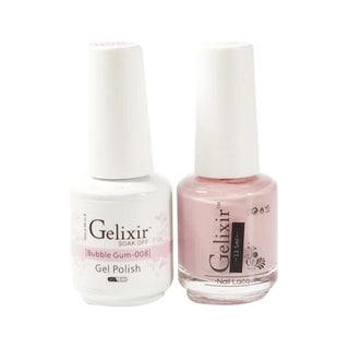  Gelixir Gel Nail Polish Duo - 008 Beige, Pink Colors - Bubble Gum by Gelixir sold by DTK Nail Supply