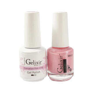  Gelixir Gel Nail Polish Duo - 016 Pink, Glitter Colors - Carnation Pink by Gelixir sold by DTK Nail Supply