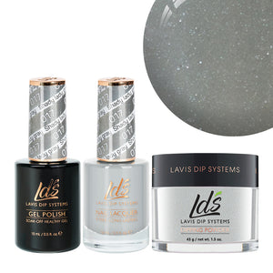  LDS 3 in 1 - 017 Shady Lady Gray - Dip, Gel & Lacquer Matching by LDS sold by DTK Nail Supply