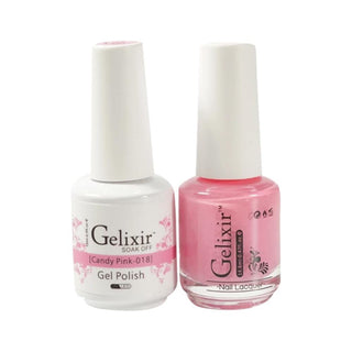  Gelixir Gel Nail Polish Duo - 018 Pink Colors - Candy Pink by Gelixir sold by DTK Nail Supply