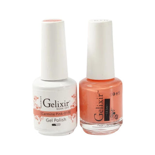  Gelixir Gel Nail Polish Duo - 019 Coral Colors - Carmine Pink by Gelixir sold by DTK Nail Supply