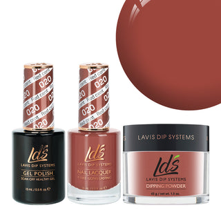  LDS 3 in 1 - 020 Red Cent - Dip, Gel & Lacquer Matching by LDS sold by DTK Nail Supply