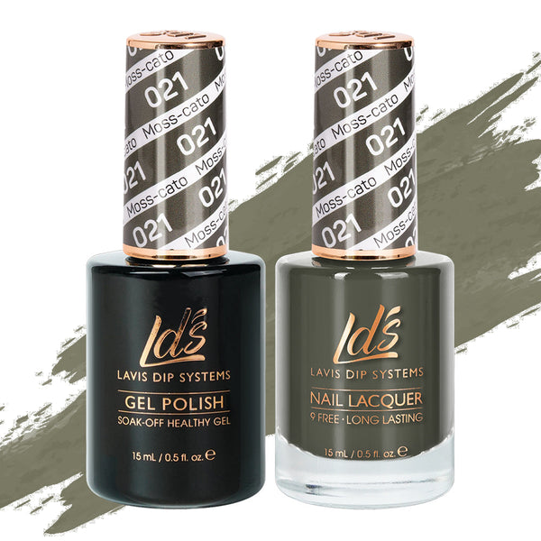 LDS Gel Nail Polish Duo - 021 Green Colors - Moss-Cato by LDS sold by DTK Nail Supply