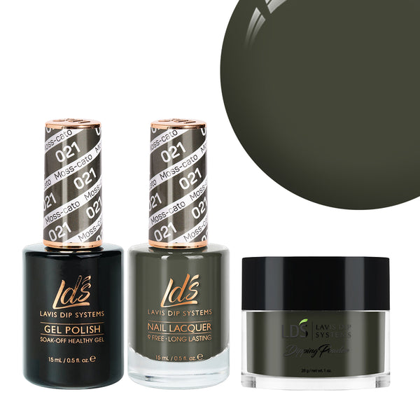  LDS 3 in 1 - 021 Moss-Cato - Dip, Gel & Lacquer Matching by LDS sold by DTK Nail Supply