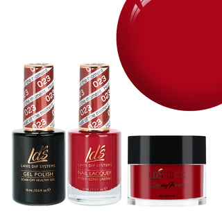  LDS 3 in 1 - 023 Heat Of The Moment - Dip, Gel & Lacquer Matching by LDS sold by DTK Nail Supply