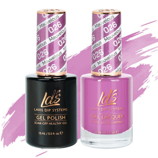  LDS Gel Nail Polish Duo - 026 Pink Colors - Mauvelous by LDS sold by DTK Nail Supply