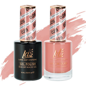 LDS Gel Nail Polish Duo - 028 Begie Colors - Salmon Glow by LDS sold by DTK Nail Supply