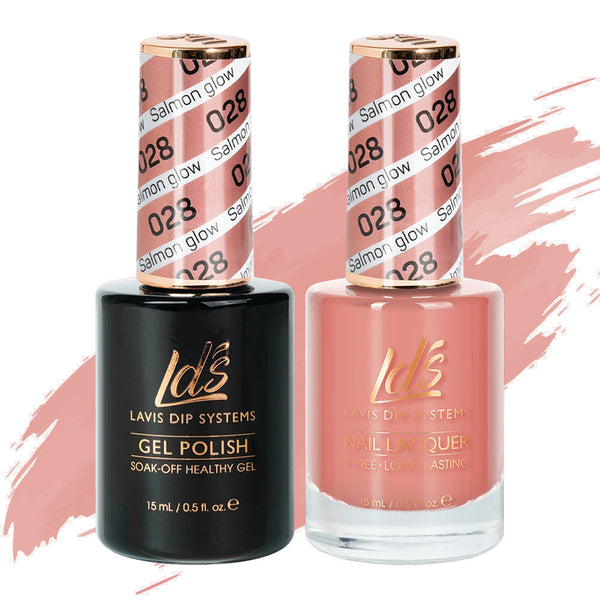 LDS Gel Nail Polish Duo - 028 Begie Colors - Salmon Glow by LDS sold by DTK Nail Supply