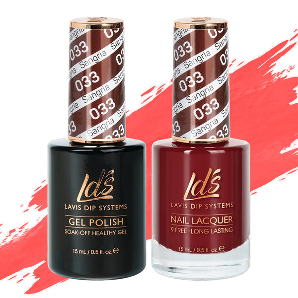  LDS Gel Nail Polish Duo - 033 Sangria by LDS sold by DTK Nail Supply
