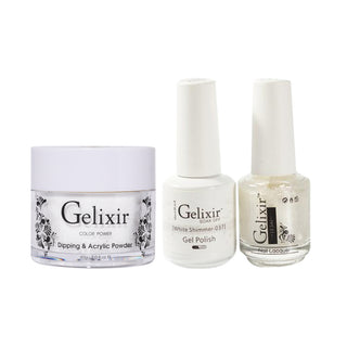  Gelixir 3 in 1 - 037 White Shimmer - Acrylic & Dip Powder, Gel & Lacquer by Gelixir sold by DTK Nail Supply