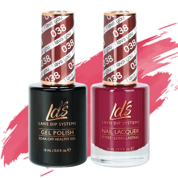 LDS Gel Nail Polish Duo - 038 Red Colors - I Lava You by LDS sold by DTK Nail Supply