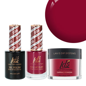  LDS 3 in 1 - 038 I Lava You - Dip, Gel & Lacquer Matching by LDS sold by DTK Nail Supply