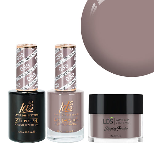  LDS 3 in 1 - 039 Gloomy Day - Dip, Gel & Lacquer Matching by LDS sold by DTK Nail Supply
