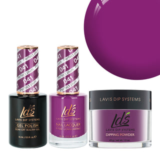  LDS 3 in 1 - 041 Perfect Plum - Dip, Gel & Lacquer Matching by LDS sold by DTK Nail Supply