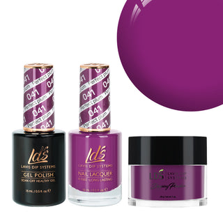  LDS 3 in 1 - 041 Perfect Plum - Dip, Gel & Lacquer Matching by LDS sold by DTK Nail Supply