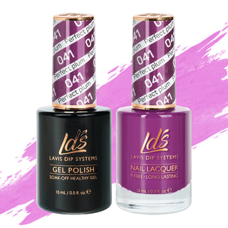  LDS Gel Nail Polish Duo - 041 Purple Colors - Perfect Plum by LDS sold by DTK Nail Supply