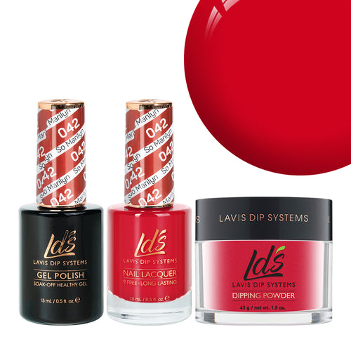  LDS 3 in 1 - 042 So Marilyn - Dip, Gel & Lacquer Matching by LDS sold by DTK Nail Supply