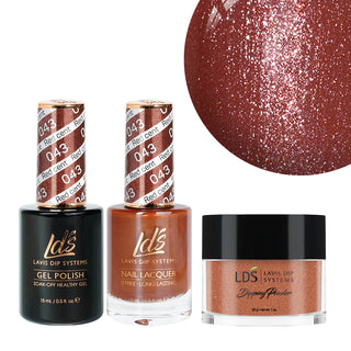  LDS 3 in 1 - 043 Bronze - Dip, Gel & Lacquer Matching by LDS sold by DTK Nail Supply