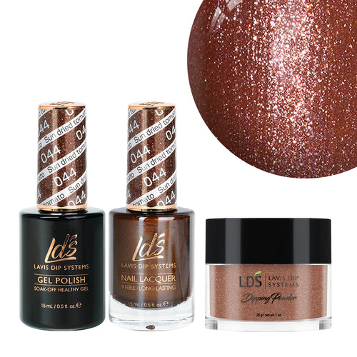  LDS 3 in 1 - 044 Sun Dried Tomato - Dip, Gel & Lacquer Matching by LDS sold by DTK Nail Supply