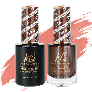  LDS Gel Nail Polish Duo - 044 Brown, Glitter Colors - Sun Dried Tomato by LDS sold by DTK Nail Supply