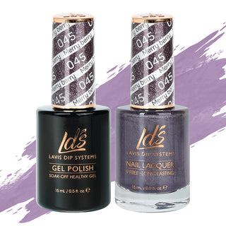  LDS Gel Nail Polish Duo - 045 Glitter, Purple Colors - Merry Berry by LDS sold by DTK Nail Supply