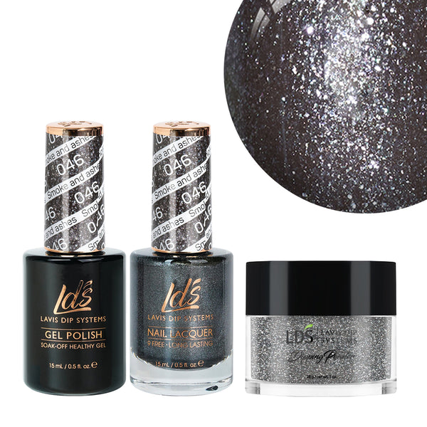  LDS 3 in 1 - 046 Smoke And Ashes - Dip, Gel & Lacquer Matching by LDS sold by DTK Nail Supply