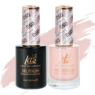  LDS Gel Nail Polish Duo - 050 Neutral Pink Beige Colors - Ladyfingers by LDS sold by DTK Nail Supply