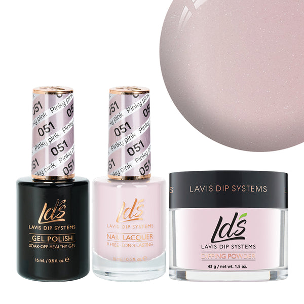  LDS 3 in 1 - 051 Pinky Pink - Dip, Gel & Lacquer Matching by LDS sold by DTK Nail Supply