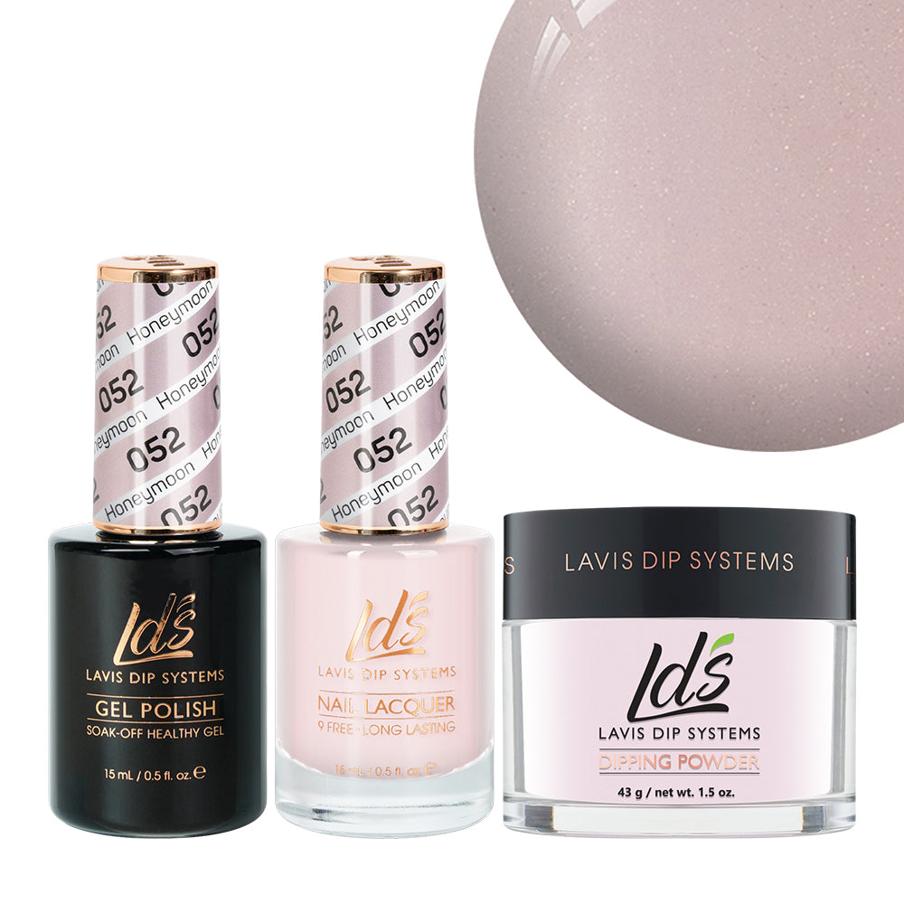  LDS 3 in 1 - 052 Honeymoon - Dip, Gel & Lacquer Matching by LDS sold by DTK Nail Supply