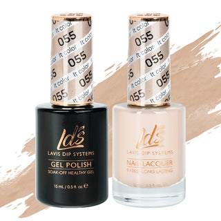  LDS Gel Nail Polish Duo - 055 Beige, Glitter Colors - It Color by LDS sold by DTK Nail Supply