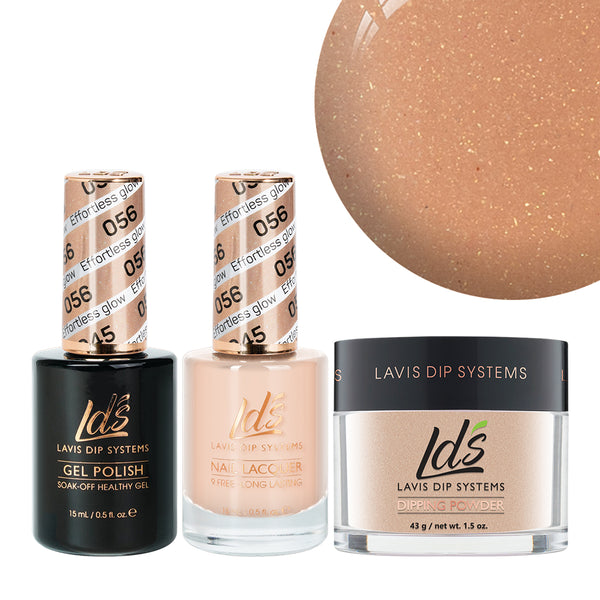 LDS 3 in 1 - 056 Effortless Glow - Dip, Gel & Lacquer Matching by LDS sold by DTK Nail Supply