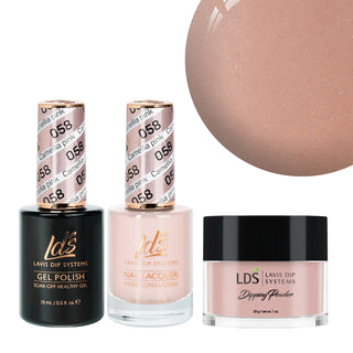  LDS 3 in 1 - 058 Camellia Pink - Dip, Gel & Lacquer Matching by LDS sold by DTK Nail Supply