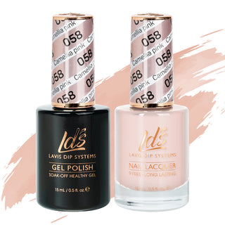  LDS Gel Nail Polish Duo - 058 Beige Colors - Camellia Pink by LDS sold by DTK Nail Supply
