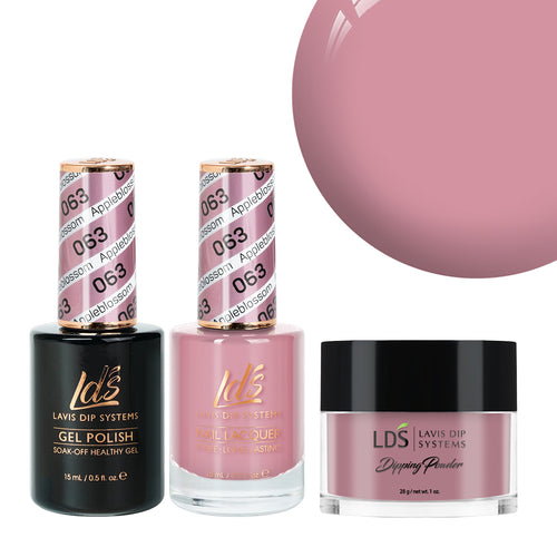 LDS 3 in 1 - 063 Appleblossom - Dip, Gel & Lacquer Matching by LDS sold by DTK Nail Supply