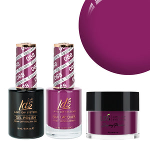  LDS 3 in 1 - 068 Eggplant - Dip, Gel & Lacquer Matching by LDS sold by DTK Nail Supply