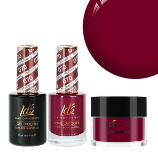  LDS 3 in 1 - 070 Mulberry - Dip, Gel & Lacquer Matching by LDS sold by DTK Nail Supply