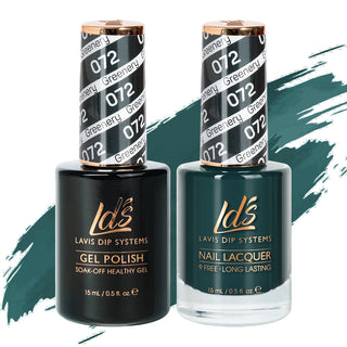  LDS Gel Nail Polish Duo - 072 Green Colors - Greenery by LDS sold by DTK Nail Supply