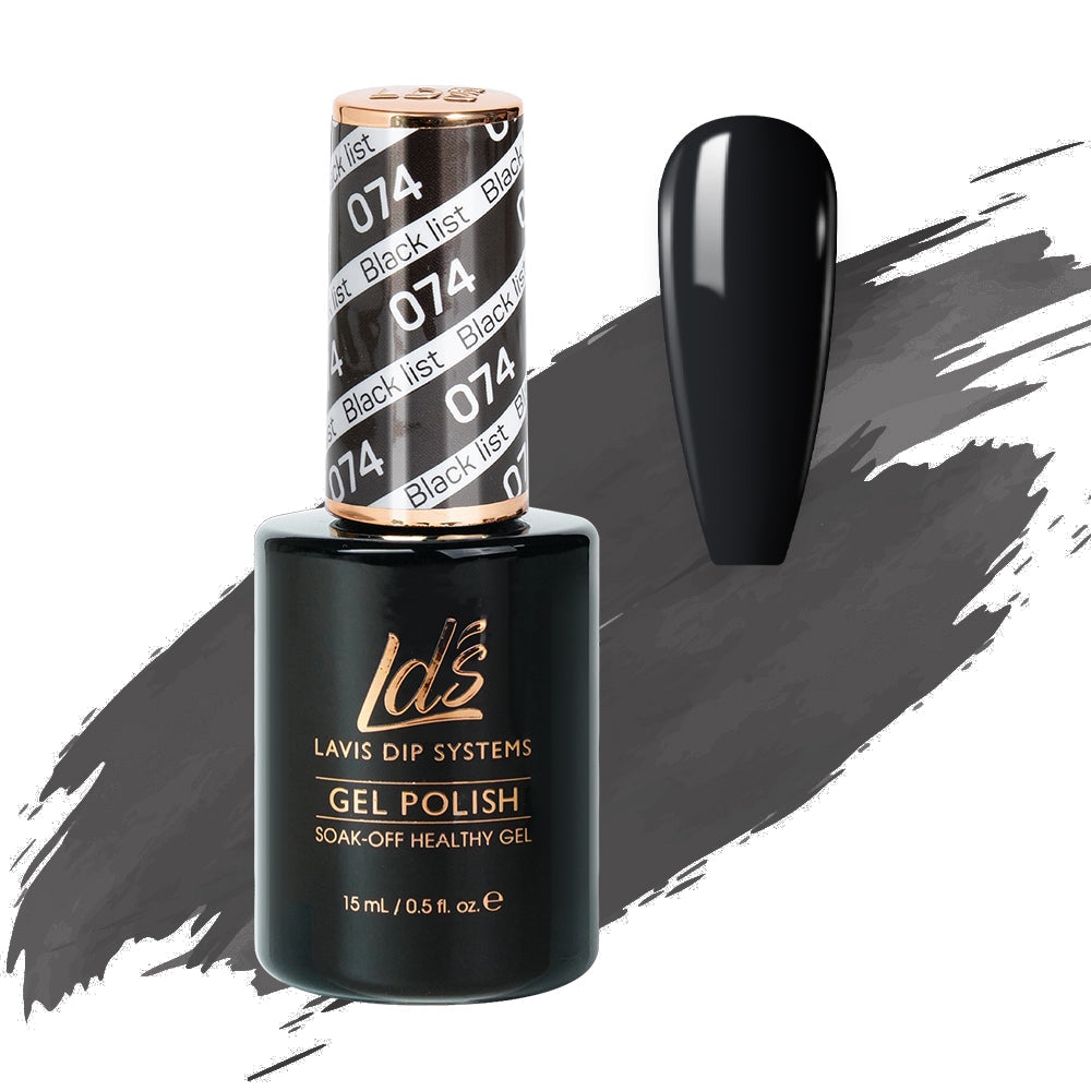  LDS Hema Free Gel Polish 074 - Black List by LDS HEMA FREE GEL POLISH sold by DTK Nail Supply