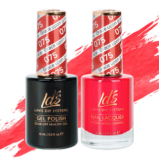  LDS Gel Nail Polish Duo - 075 Red Colors - Grace Upon Grace by LDS sold by DTK Nail Supply