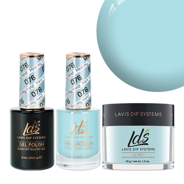  LDS 3 in 1 - 076 Mint My Mind - Dip, Gel & Lacquer Matching by LDS sold by DTK Nail Supply