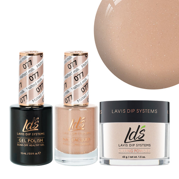  LDS 3 in 1 - 077 Malted Milk - Dip, Gel & Lacquer Matching by LDS sold by DTK Nail Supply