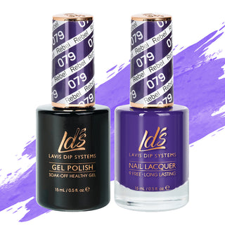  LDS Gel Nail Polish Duo - 079 Purple Colors - Rebel by LDS sold by DTK Nail Supply