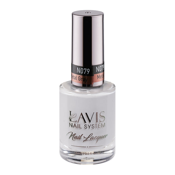  LAVIS Nail Lacquer - 079 Metal Gray by LAVIS NAILS sold by DTK Nail Supply