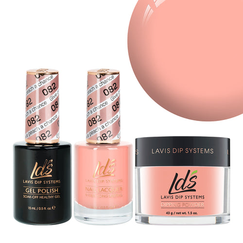  LDS 3 in 1 - 082 Give Peach A Chance - Dip, Gel & Lacquer Matching by LDS sold by DTK Nail Supply