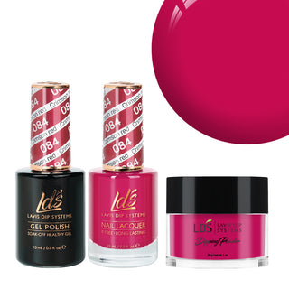  LDS 3 in 1 - 084 Crimson Red - Dip, Gel & Lacquer Matching by LDS sold by DTK Nail Supply