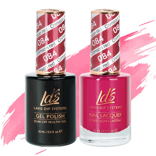  LDS Gel Nail Polish Duo - 084 Pink Colors - Crimson Red by LDS sold by DTK Nail Supply