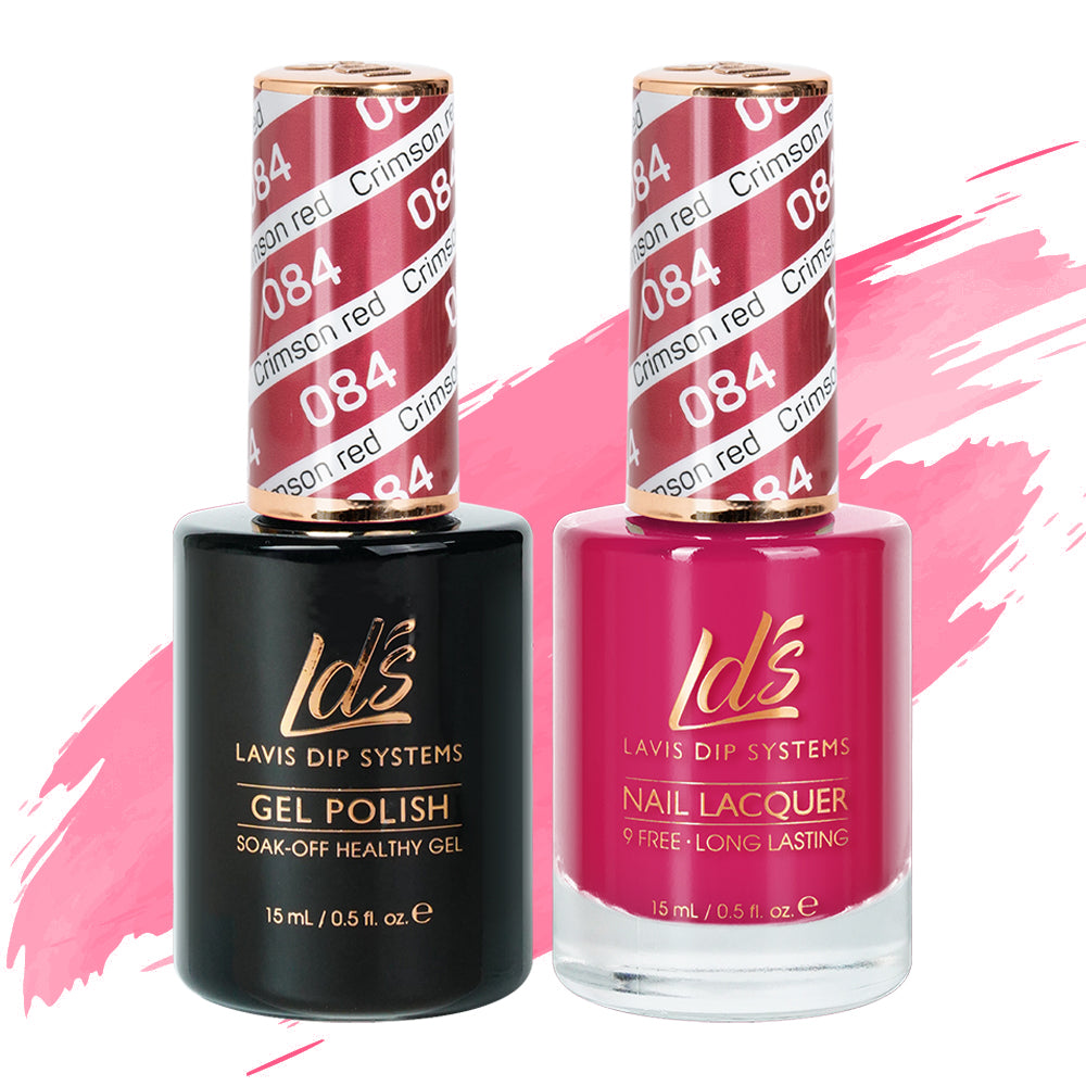  LDS Gel Nail Polish Duo - 084 Crimson Red by LDS sold by DTK Nail Supply
