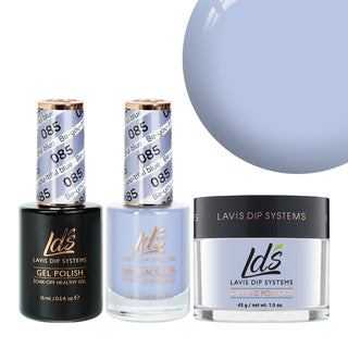  LDS 3 in 1 - 085 Be-You-Tiful Blue - Dip, Gel & Lacquer Matching by LDS sold by DTK Nail Supply