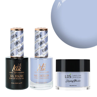  LDS 3 in 1 - 085 Be-You-Tiful Blue - Dip, Gel & Lacquer Matching by LDS sold by DTK Nail Supply