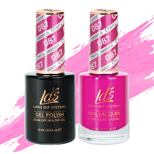  LDS Gel Nail Polish Duo - 087 Cherry Passion by LDS sold by DTK Nail Supply